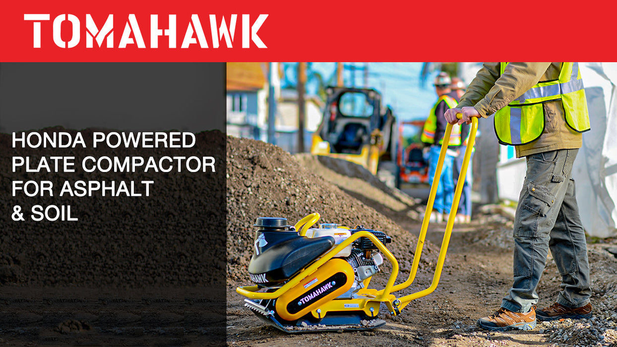 5.5 HP Honda Vibratory Plate Compactor for Asphalt Aggregate Soil Compaction - Sweatfully