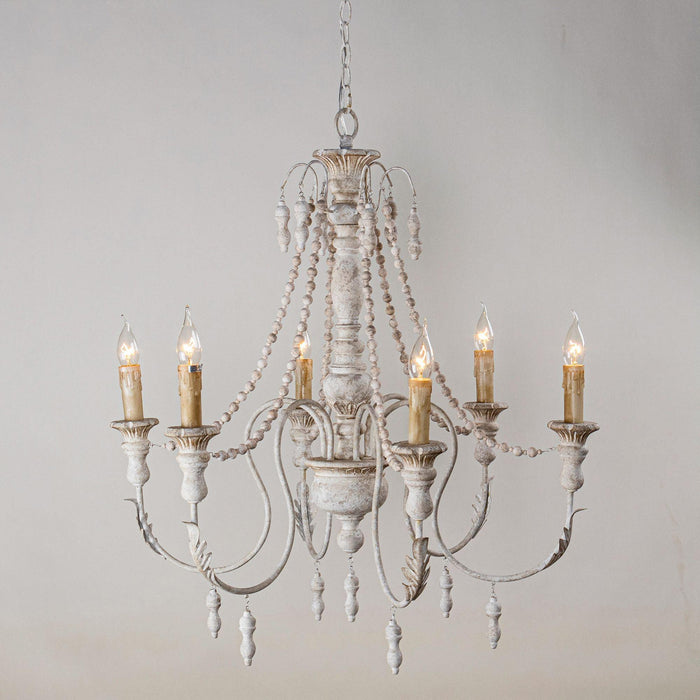 Billiter 6-Light Wood White Chandelier - Sweatfully