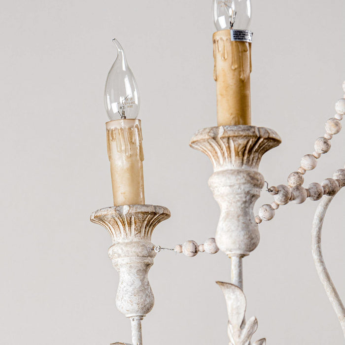 Billiter 6-Light Wood White Chandelier - Sweatfully