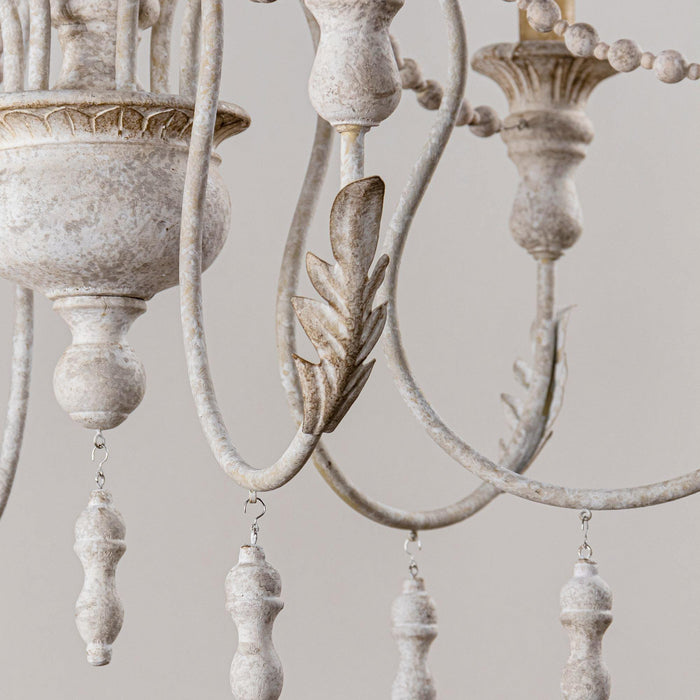Billiter 6-Light Wood White Chandelier - Sweatfully