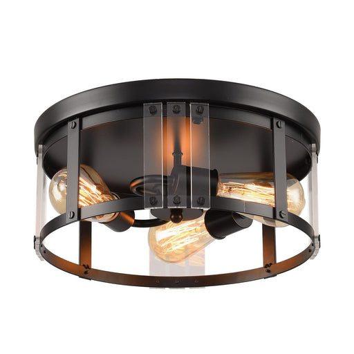 Black 3-Light Farmhouse Flush Mount Ceiling Light - Sweatfully