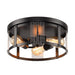 Black 3-Light Farmhouse Flush Mount Ceiling Light - Sweatfully