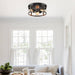 Black 3-Light Farmhouse Flush Mount Ceiling Light - Sweatfully