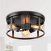 Black 3-Light Farmhouse Flush Mount Ceiling Light - Sweatfully