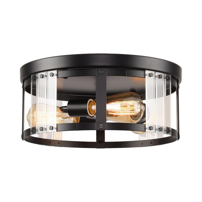 Black 3-Light Farmhouse Flush Mount Ceiling Light - Sweatfully