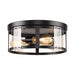 Black 3-Light Farmhouse Flush Mount Ceiling Light - Sweatfully
