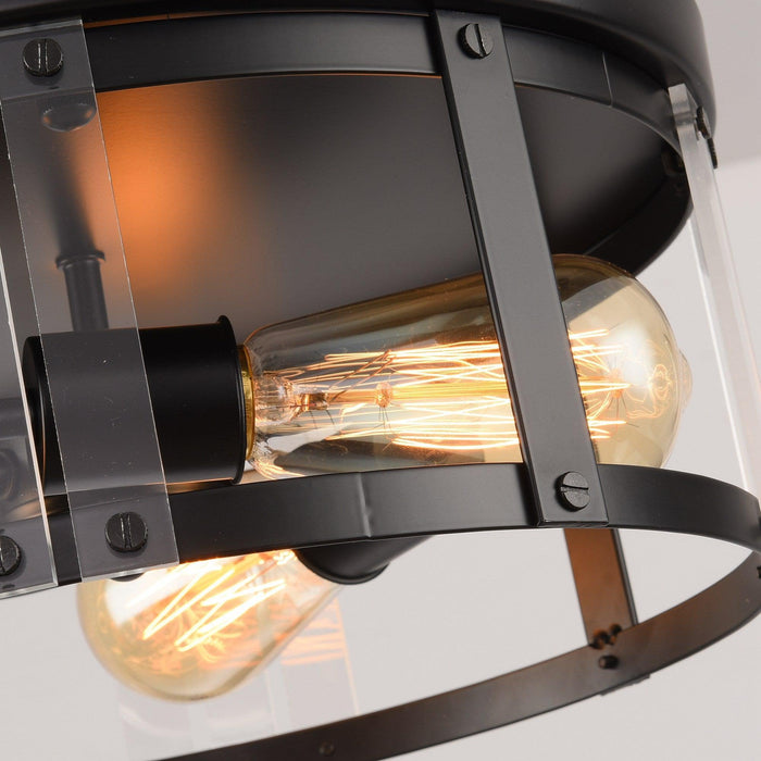 Black 3-Light Farmhouse Flush Mount Ceiling Light - Sweatfully