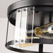 Black 3-Light Farmhouse Flush Mount Ceiling Light - Sweatfully