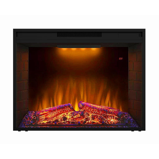 Black Electric Fireplace Heater Insert with Overheating Protection and Remote Control - Sweatfully