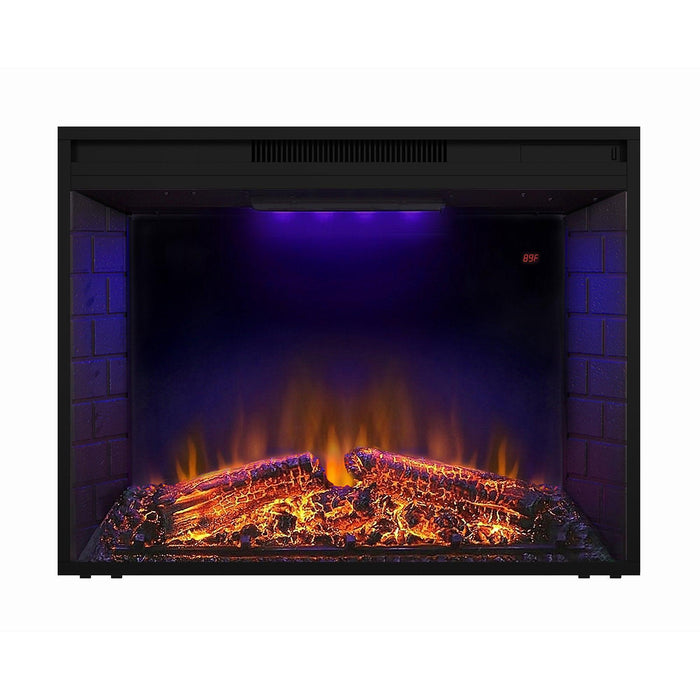 Black Electric Fireplace Heater Insert with Overheating Protection and Remote Control - Sweatfully