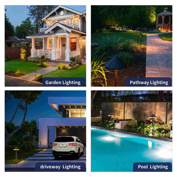Gardenreet Solid Brass Low Voltage Landscape Pathway Light, LED Outdoor Accent Path and Area Light(Hat 2401) - Sweatfully
