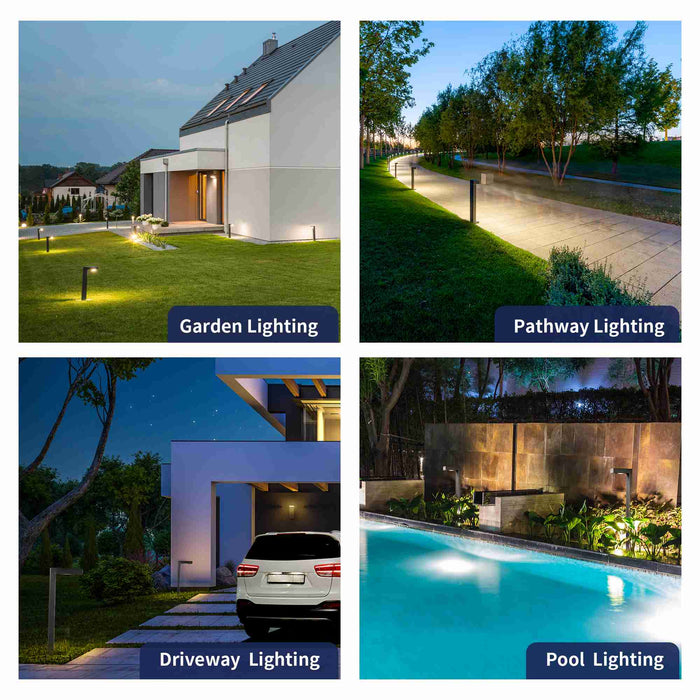 Gardenreet Solid Brass Low Voltage Landscape Path Light, 12V LED Outdoor Accent Pathway and Area Light(Modern L-shape 2404) - Sweatfully