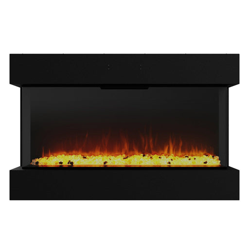 Black Recessed or Wall-Mount Electric 3-Color Flame with LED Light Fireplace - Sweatfully