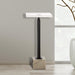 Black Square Side Table with Marble Base - Sweatfully