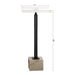 Black Square Side Table with Marble Base - Sweatfully