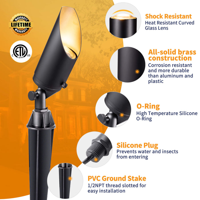 Gardenreet Stretchable Solid Brass Landscape Spotlight - Bronze/Black (2102) - Sweatfully