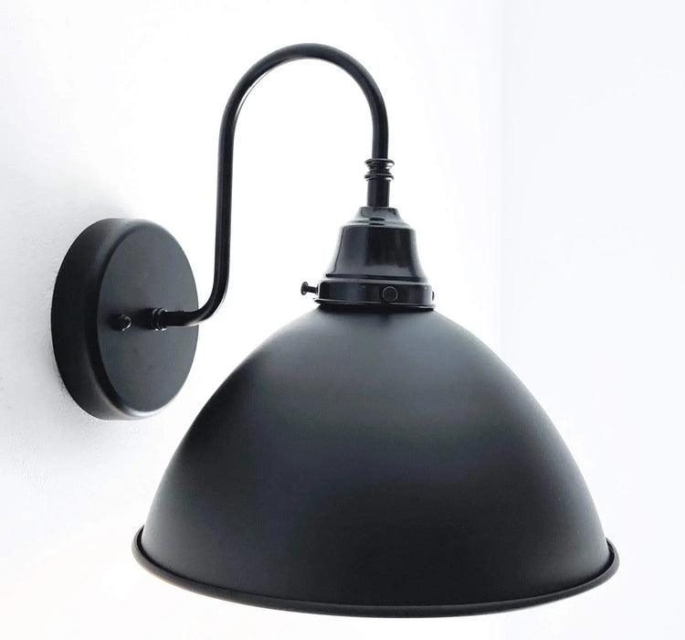 Large Black Enamel Farmhouse Wall Sconce Lighting - Sweatfully