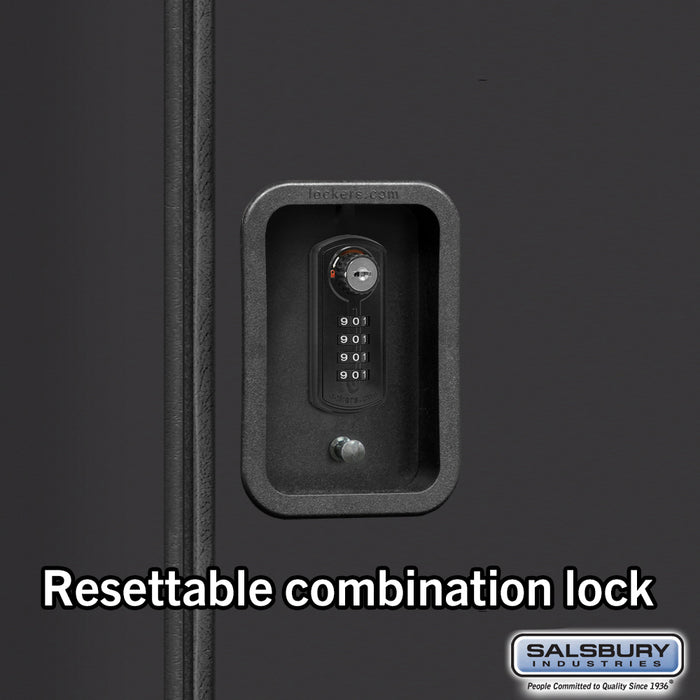 Salsbury 12" Wide Double Tier Designer Wood Locker - 1 Wide - 5 Feet High - 21 Inches Deep - Black - Black Resettable Combination Locks - Sweatfully