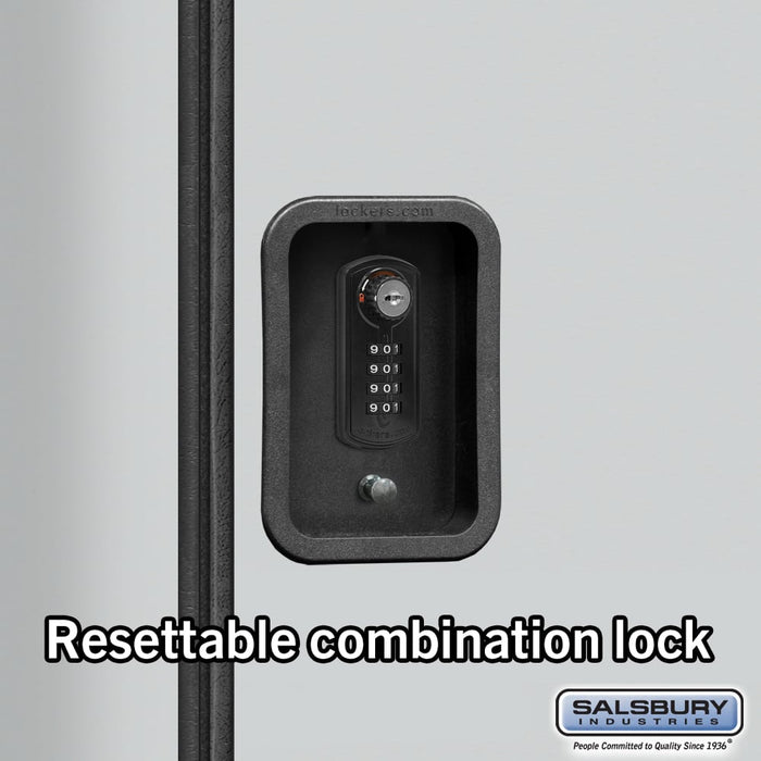 Salsbury 18" Wide Double Tier Designer Wood Locker - 1 Wide - 6 Feet High - 24 Inches Deep - Gray - Black Resettable Combination Locks - Sweatfully