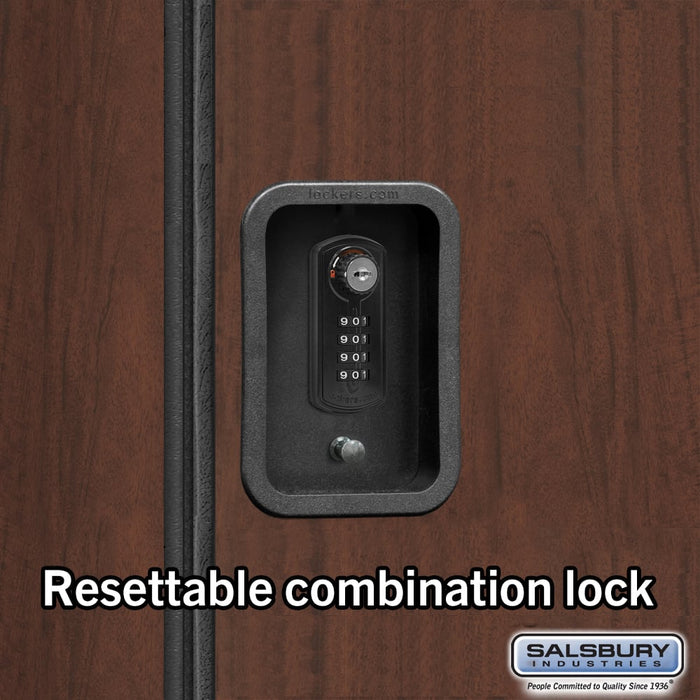 Salsbury 18" Wide Double Tier Designer Wood Locker - 3 Wide - 6 Feet High - 18 Inches Deep - Mahogany - Black Resettable Combination Locks - Sweatfully
