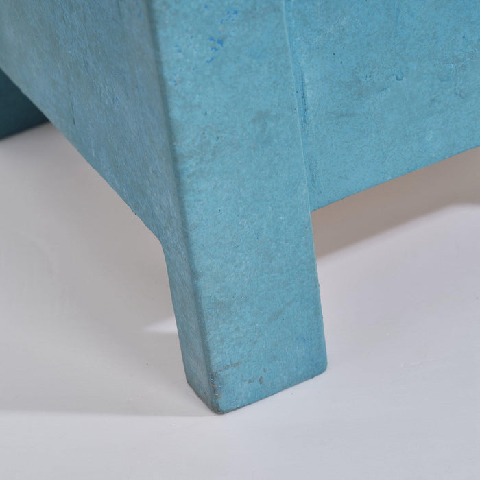 Blue Rectangle Wood Side Table - Sweatfully