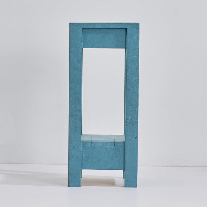 Blue Rectangle Wood Side Table - Sweatfully