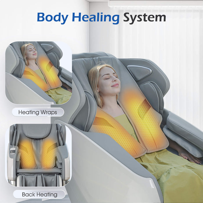 Bosscare Premium Full Body Zero Gravity Massage Chair With Ai Voice And App Control, Gray (SAK35970) - Sweatfully