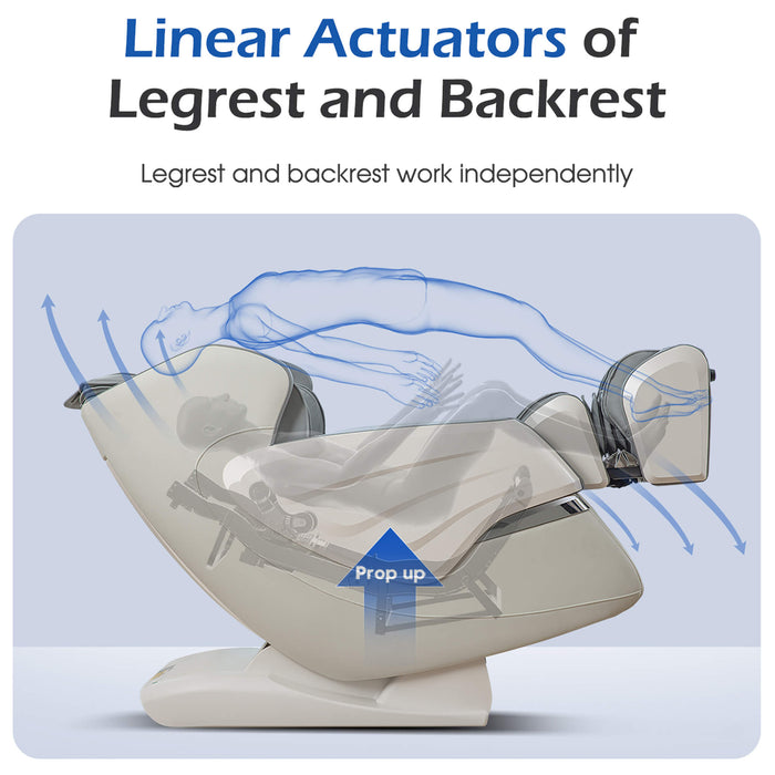 Bosscare Premium Full Body Zero Gravity Massage Chair With Ai Voice And App Control, Gray (SAK35970) - Sweatfully