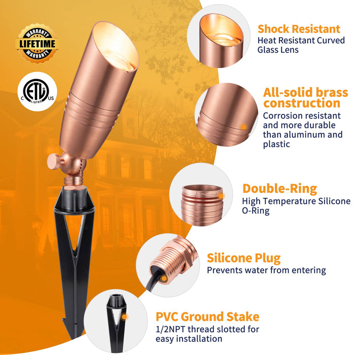Gardenreet Solid Brass Landscape Spotlight 12V - Bronze/Black/Copper (2105) - Sweatfully