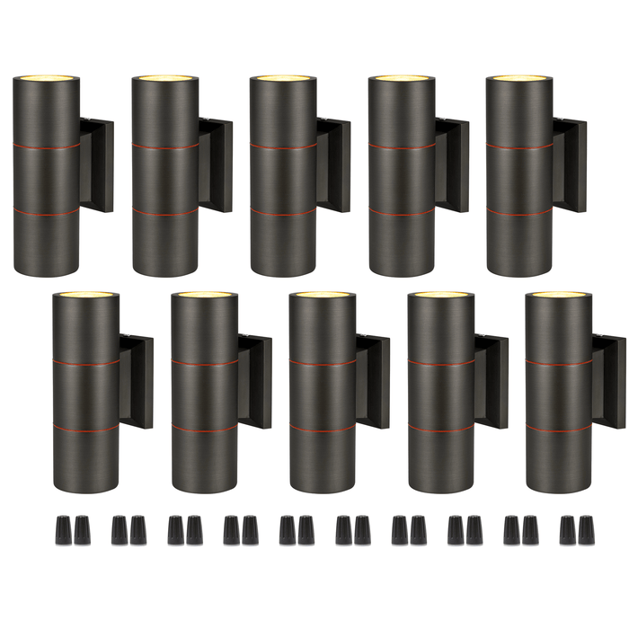 Gardenreet Solid Brass Wall Lights, 12V LED Outdoor Up And Down Sconces Lights for Porch, Patio, Garage, House (2602) - Sweatfully