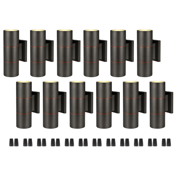 Gardenreet Solid Brass Wall Lights, 12V LED Outdoor Up And Down Sconces Lights for Porch, Patio, Garage, House (2602) - Sweatfully