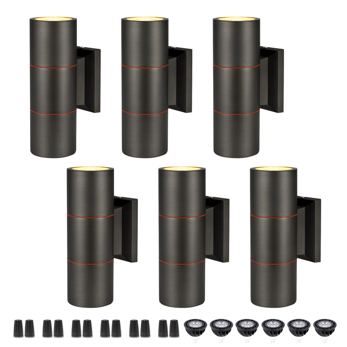 Gardenreet Solid Brass Wall Lights, 12V LED Outdoor Up And Down Sconces Lights for Porch, Patio, Garage, House (2602) - Sweatfully