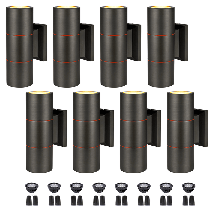 Gardenreet Solid Brass Wall Lights, 12V LED Outdoor Up And Down Sconces Lights for Porch, Patio, Garage, House (2602) - Sweatfully