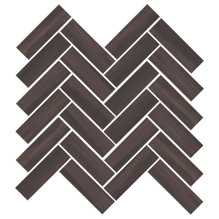 Mood Wood Glazed Herringbone Mosaic Tile 12"x15" - Sweatfully