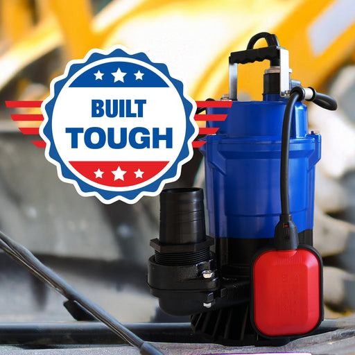 1/2 HP Submersible Trash Pump, 66 GPM / 3960 GPH, 400W 2" Discharge Heavy-Duty Dirty Water Pump for Dewatering, Flooded Basements, Pits, Pools, Irrigation, and Construction Sites - Sweatfully
