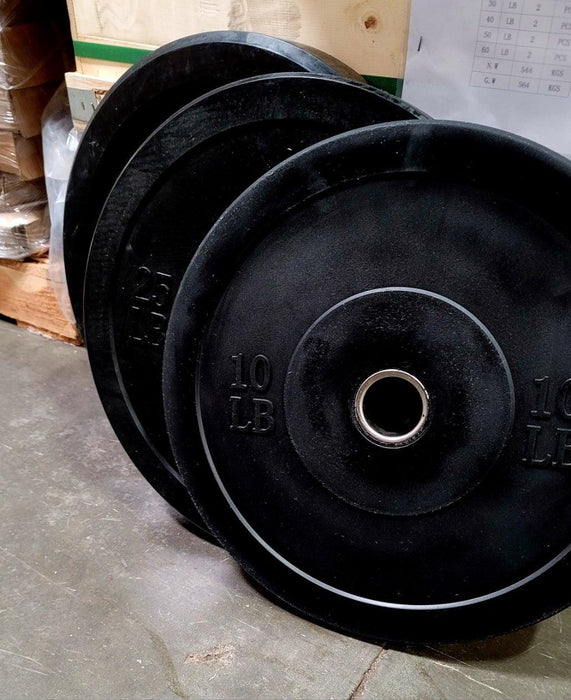 7' Hard Chrome Triple Bearing Olympic Bar and Bumper Plate Set - Sweatfully