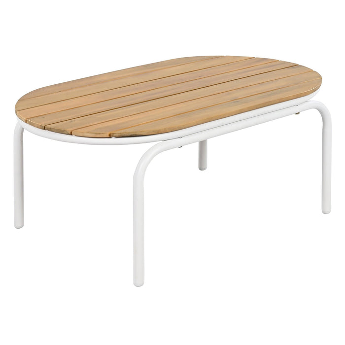 Outdoor Chaise Lounge Chairs Set of 3 with Acacia Side Table, Pool Lounge Chairs for Lawn, Deck, Beach - Sweatfully