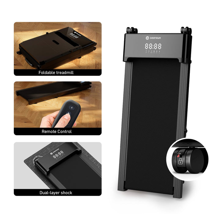 DeerRun Z20 Suitcase-Style Treadmill – Foldable Deck, Ultra Compact with LED Display - Sweatfully