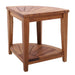 Tanzania Oiled Teak Shower and Bath Corner Stool with Shelf - 17.5" - Sweatfully