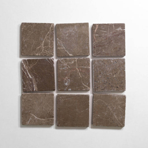 Cafe Tenayo 4"x4” Tumbled Marble Tile - Sweatfully