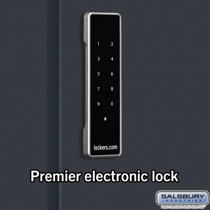 Salsbury 18" Wide Premier Wood Locker - Double Tier - 1 Wide - 6 Feet High - 18" Deep - Carbon Mesh - Electronic Locks - Sweatfully