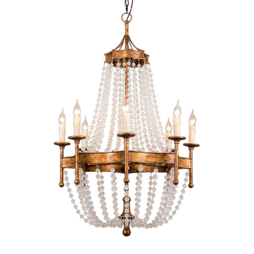 Chappell 8-Light Rustic Gold Candle Style Empire Chandelier - Sweatfully