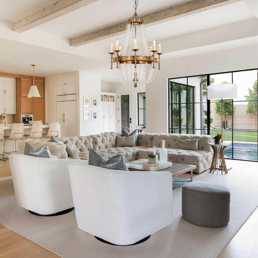 Chappell 8-Light Rustic Gold Candle Style Empire Chandelier - Sweatfully