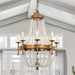 Chappell 8-Light Rustic Gold Candle Style Empire Chandelier - Sweatfully