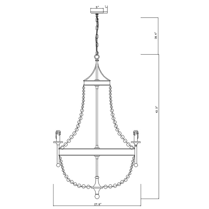 Chappell 8-Light Rustic Gold Candle Style Empire Chandelier - Sweatfully