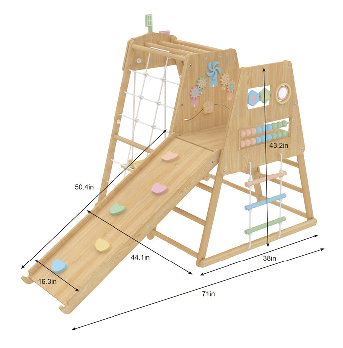 Avenlur Cherry 5-in-1 Wooden Indoor Climber – Montessori Play Gym for Toddlers & Kids - Sweatfully