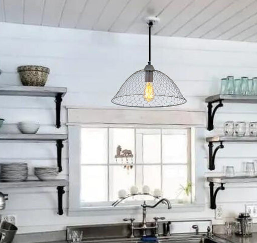 Chicken Wire Farmhouse Pendant Light - Sweatfully