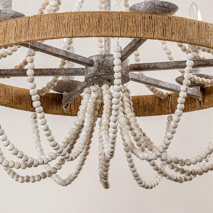 Chokio 6-Light Wood Bead Chandelier - Sweatfully
