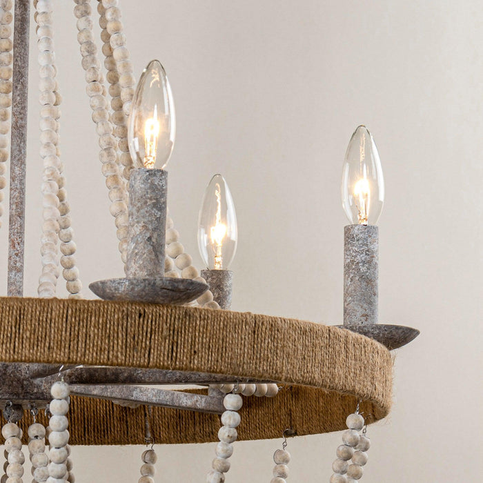 Chokio 6-Light Wood Bead Chandelier - Sweatfully