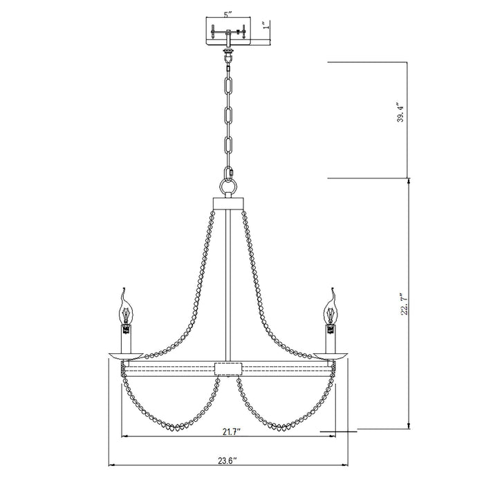 Chokio 6-Light Wood Bead Chandelier - Sweatfully